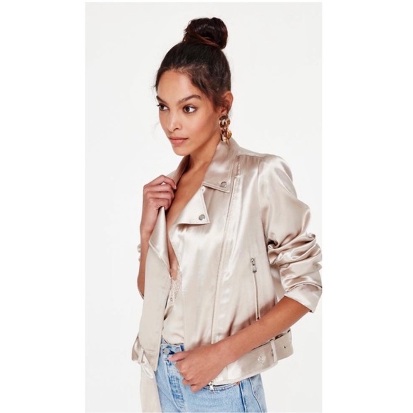 Cami NYC Jackets & Blazers - Cami NYC Satin silk moto Jacket M